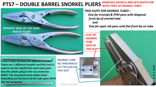 PLIERS FOR RMOVING AND INSTALLING SHEAFFER SNORKELS.